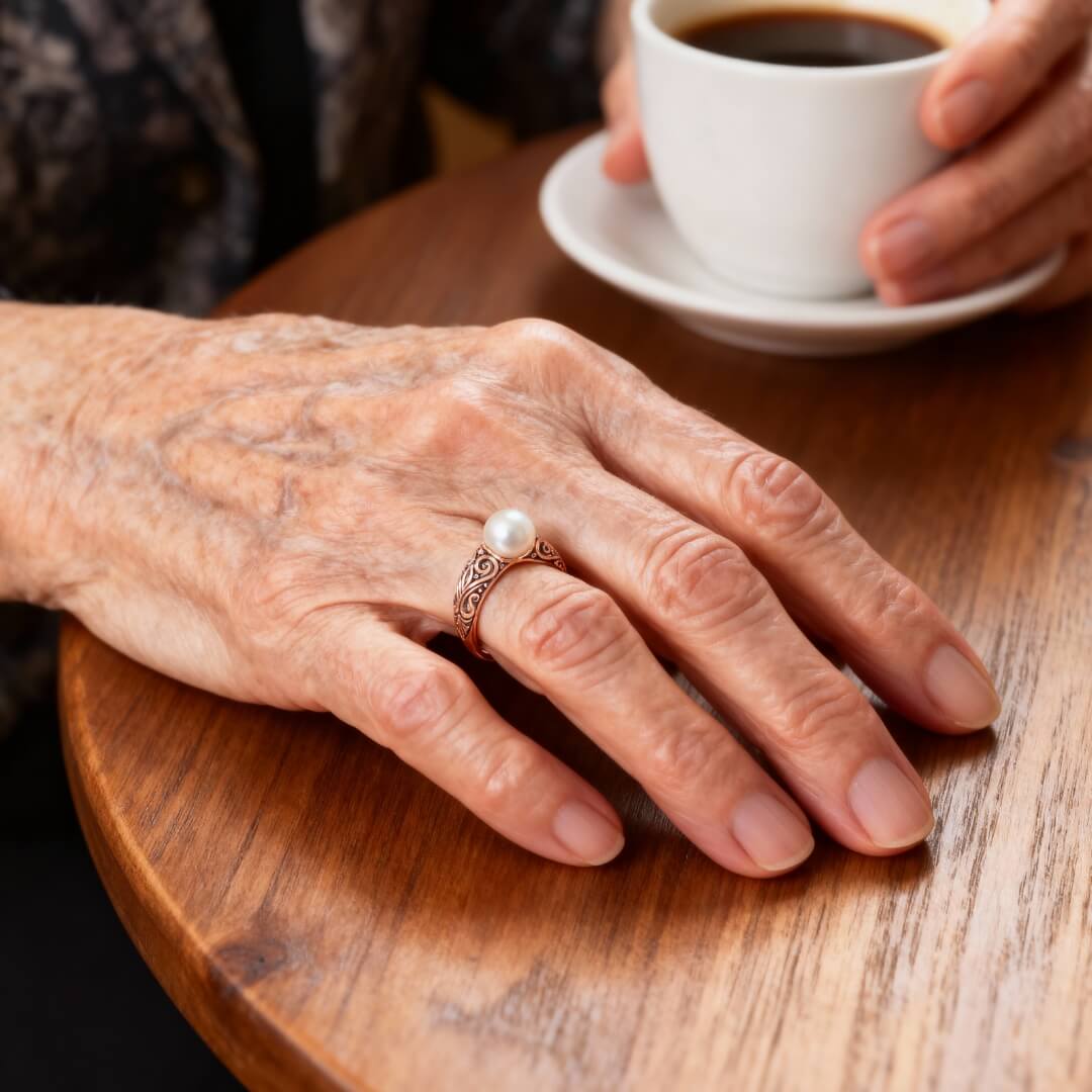 Rose Gold Filigree Pearl Ring Susan Rose Jewelry