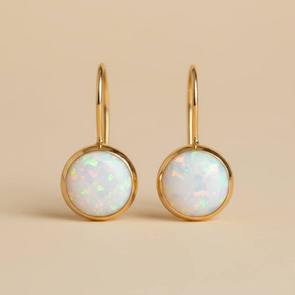 Round Opal Gemstone Earrings Susan Rose Jewelry