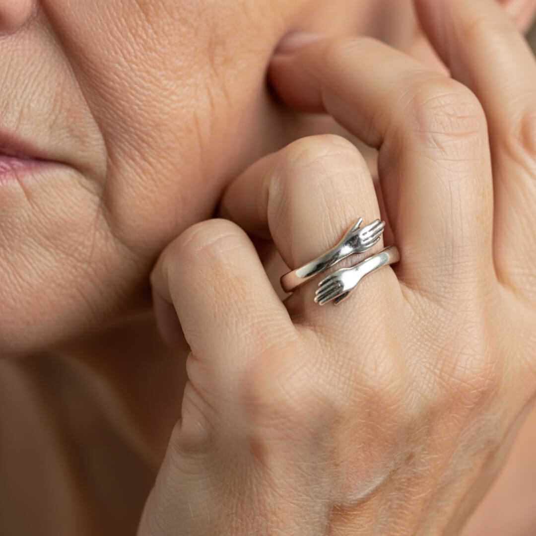Silver Hug Adjustable Wrap Ring Susan Rose Jewelry