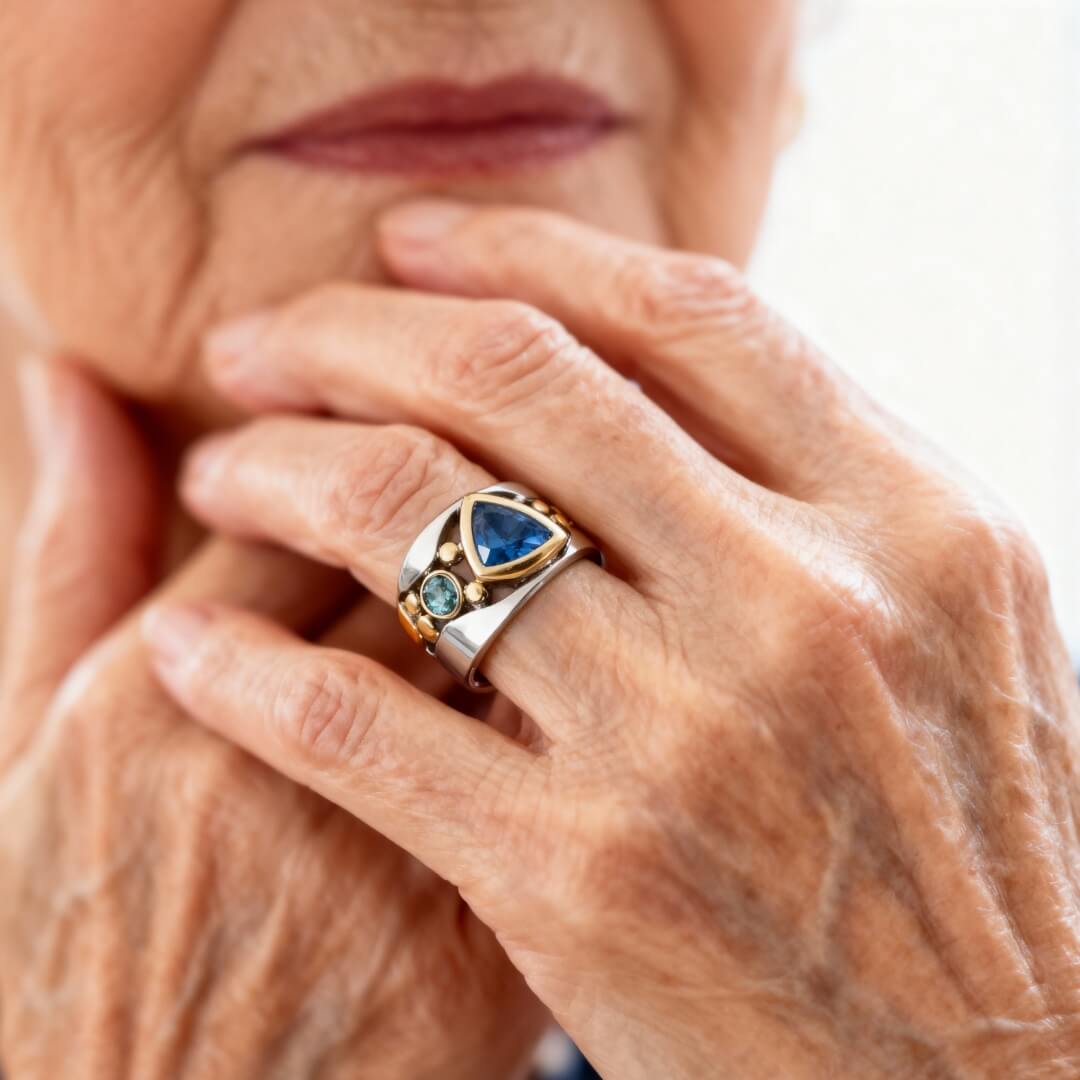Two Tone Blue Gem Ring Susan Rose Jewelry