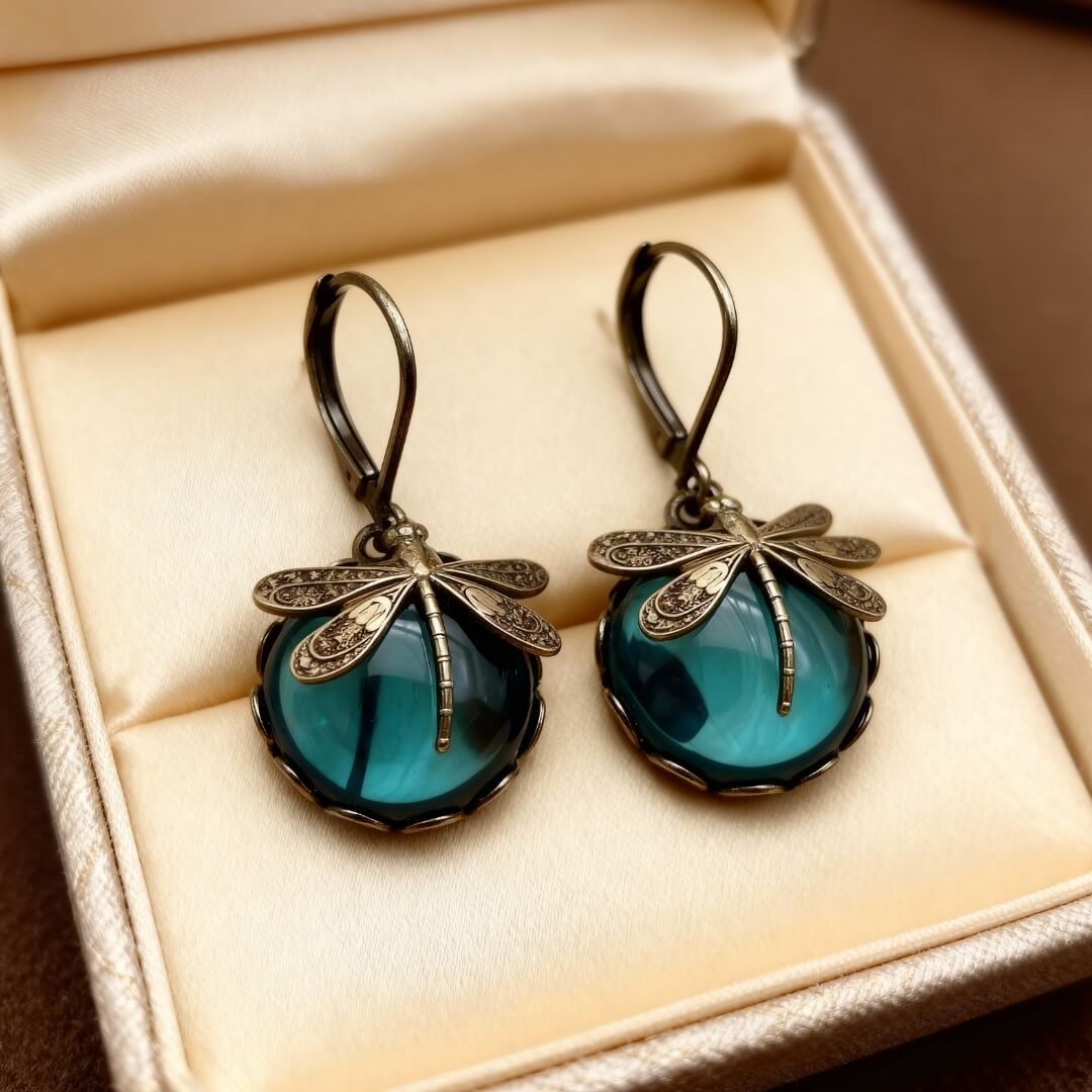 Vintage Dragonfly Dangle Earrings Susan Rose Jewelry